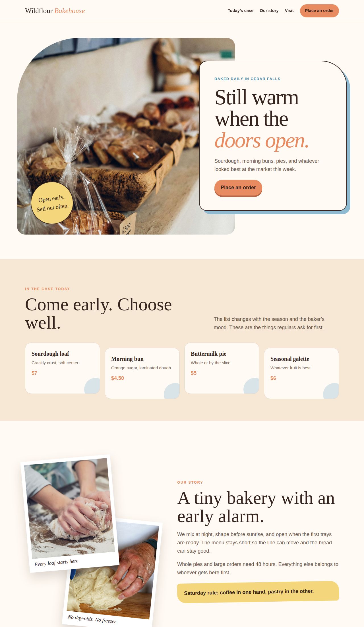 Wildflour Bakehouse website preview